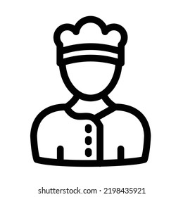 icono del vector de línea negrita del chef

