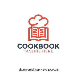 chef book logo, cook book logo design illustration