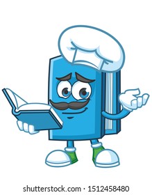 chef book mascot character design vector