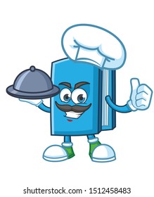 chef book mascot character design vector