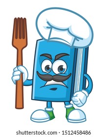 chef book mascot character design vector