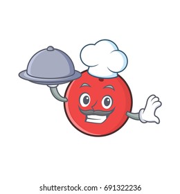 Chef Bowling Ball Character Cartoon With Food