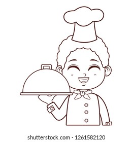Chef boy cartoon brown lines