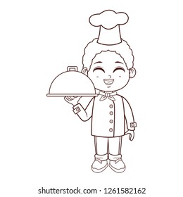 Chef boy cartoon brown lines
