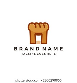Chef bread logo, bakery shop template