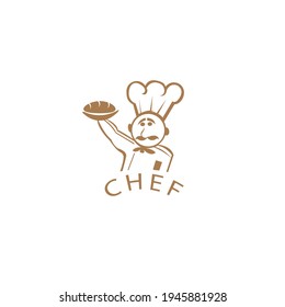 chef bread logo design vector illustration symbol company food