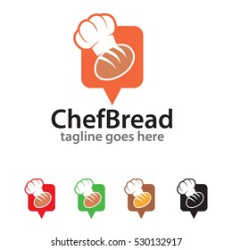 Chef Bread Logo Template Design Vector
