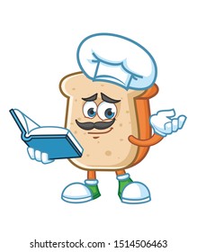 chef bread mascot character design vector