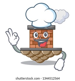 Chef brick chimney isolated in the character