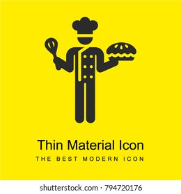 Chef bright yellow material minimal icon or logo design
