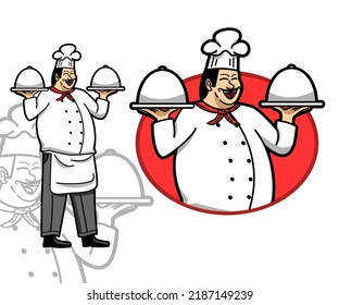 a chef brings two dishes of food