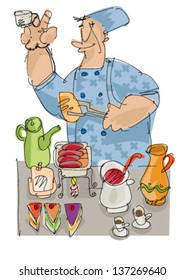 chef at buffet food party