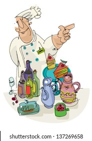 chef at buffet food party