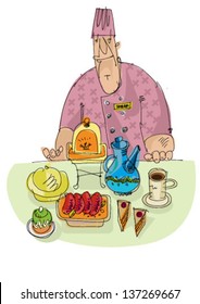 chef at buffet food party
