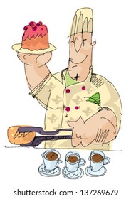 chef at buffet food party
