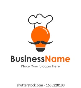 Chef bulb vector logo template. Suitable for business, cuisine and web