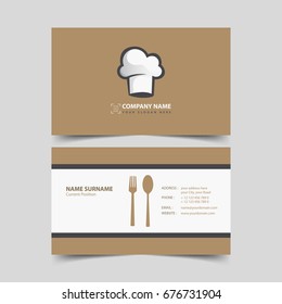 Chef Business Card Design Template. 