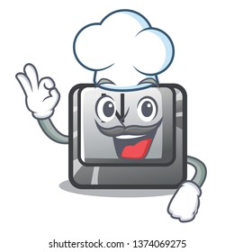 Chef button N isolated with the cartoon