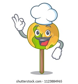 Chef candy apple character cartoon