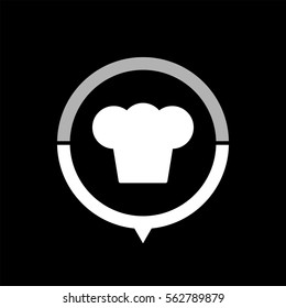 Chef cap  - black vector icon