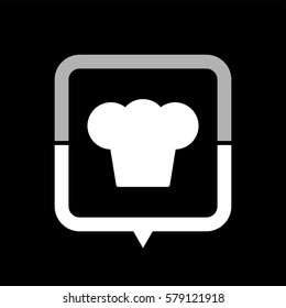 Chef cap  - black vector icon