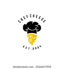 Chef cap and cheese yellow logo 