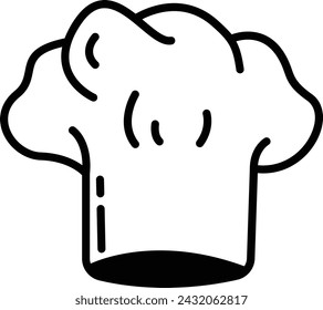 Chef cap glyph and line vector illustration