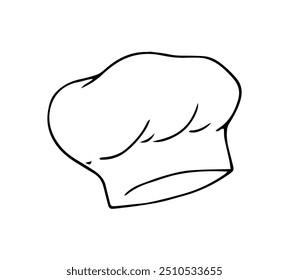 Chef Cap. Hand-drawn Kitchen Cooking Chef Hat. Isolated illustration on white background.