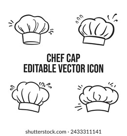 Chef cap icon. Vector line art minimalist illustration design. Logo. Clipart