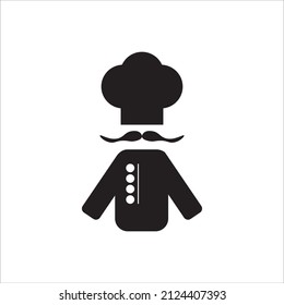 chef, cap and mustache icon vector illustration