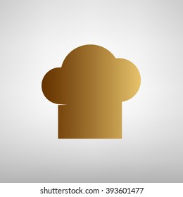 Chef cap sign. Flat style icon