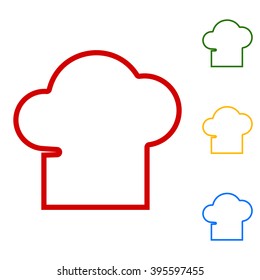 Chef cap sign. Set of line icons