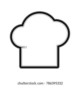 Chef cap sign. Vector. Flat style black icon on white.