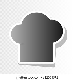 Chef cap sign. Vector. New year blackish icon on transparent background with transition.
