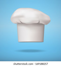 Chef cap toque of white. Vector illustrations cuisine theme.