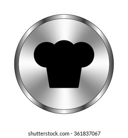 Chef cap - vector icon;  metal button