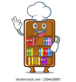 Chef cartoon bookcase in the shape wood