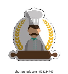 Chef cartoon character icon vector illustration graphic design