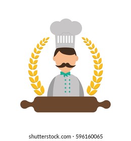 Chef cartoon character icon vector illustration graphic design