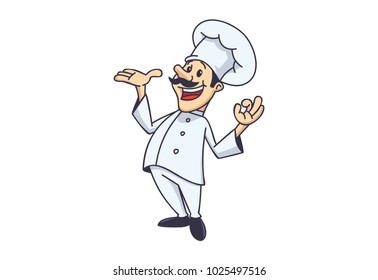 chef cartoon character illustration. editable. badge. logo
