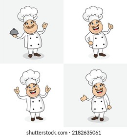 Arte vectorial del personaje de caricatura del chef
