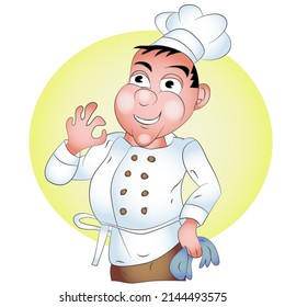 Chef Cartoon Character Vector Illustration