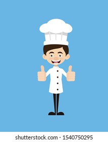 Chef Cartoon - Double Thumbs Up Vector