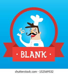 Chef cartoon label