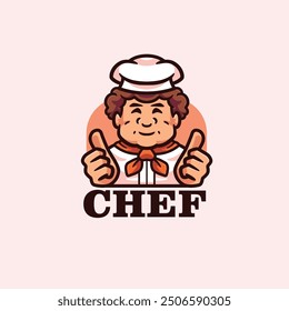 Diseño de logotipo de mascota de dibujos animados de chef