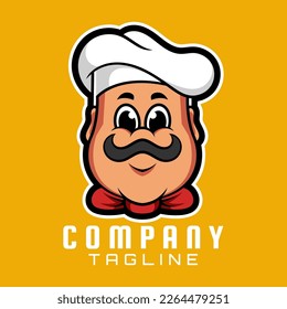 CHEF CARTOON MASCOT LOGO ILLUSTRATION