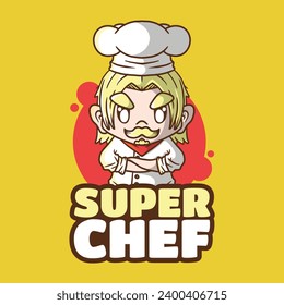 Chef Cartoon Mascot Logo Vector. Chef Cartoon mascot illustration