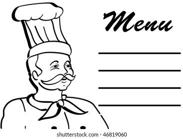Chef cartoon with menu