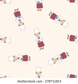 chef , cartoon seamless pattern background