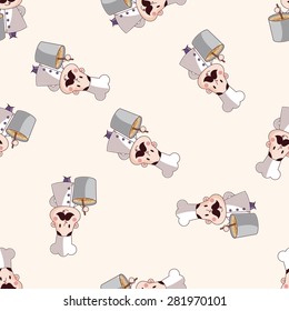 chef , cartoon seamless pattern background